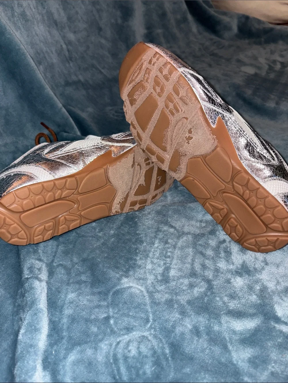 Steve Madden Aziel silver sneakers.